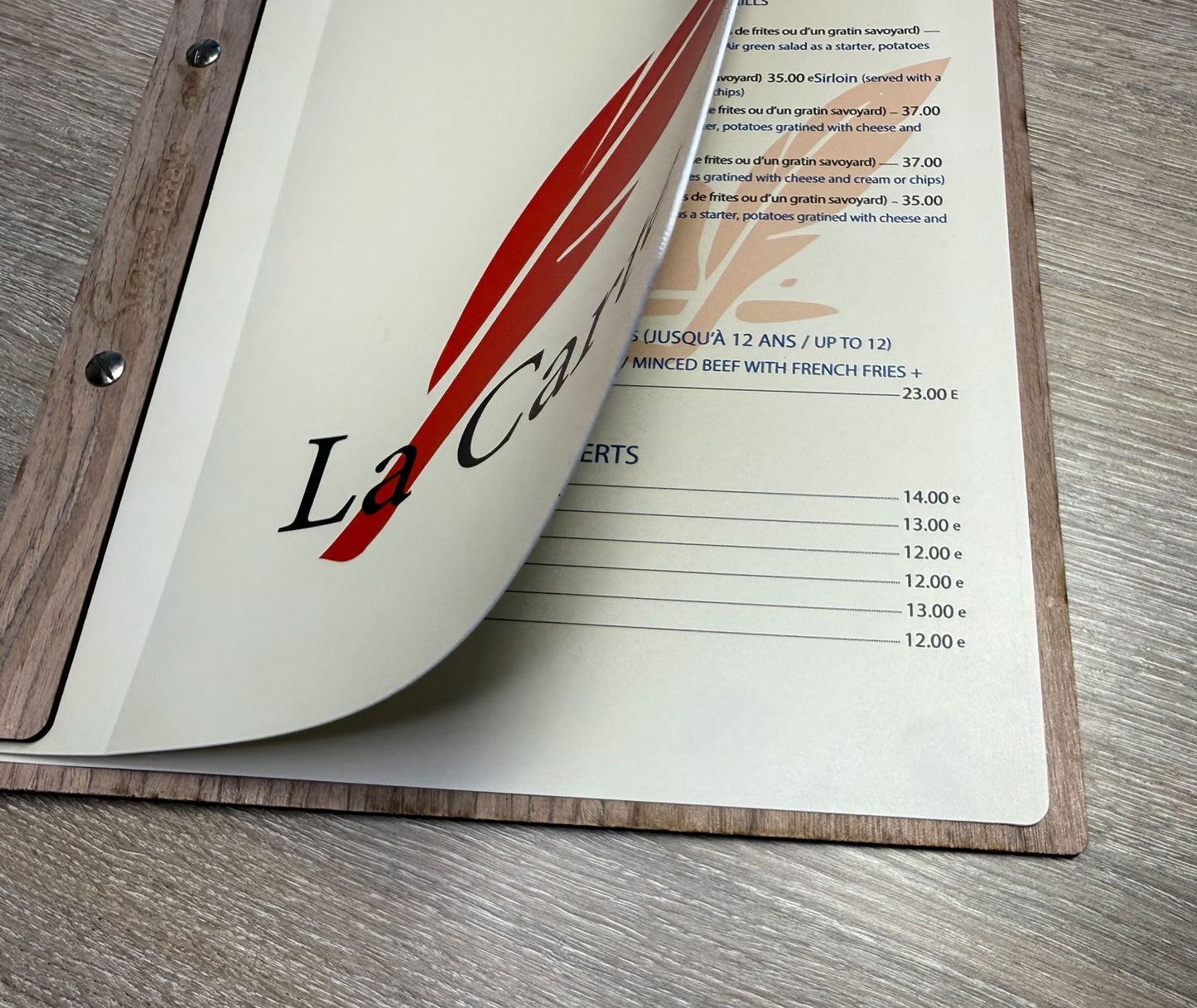 Porte-menu A4 – Barre laterale