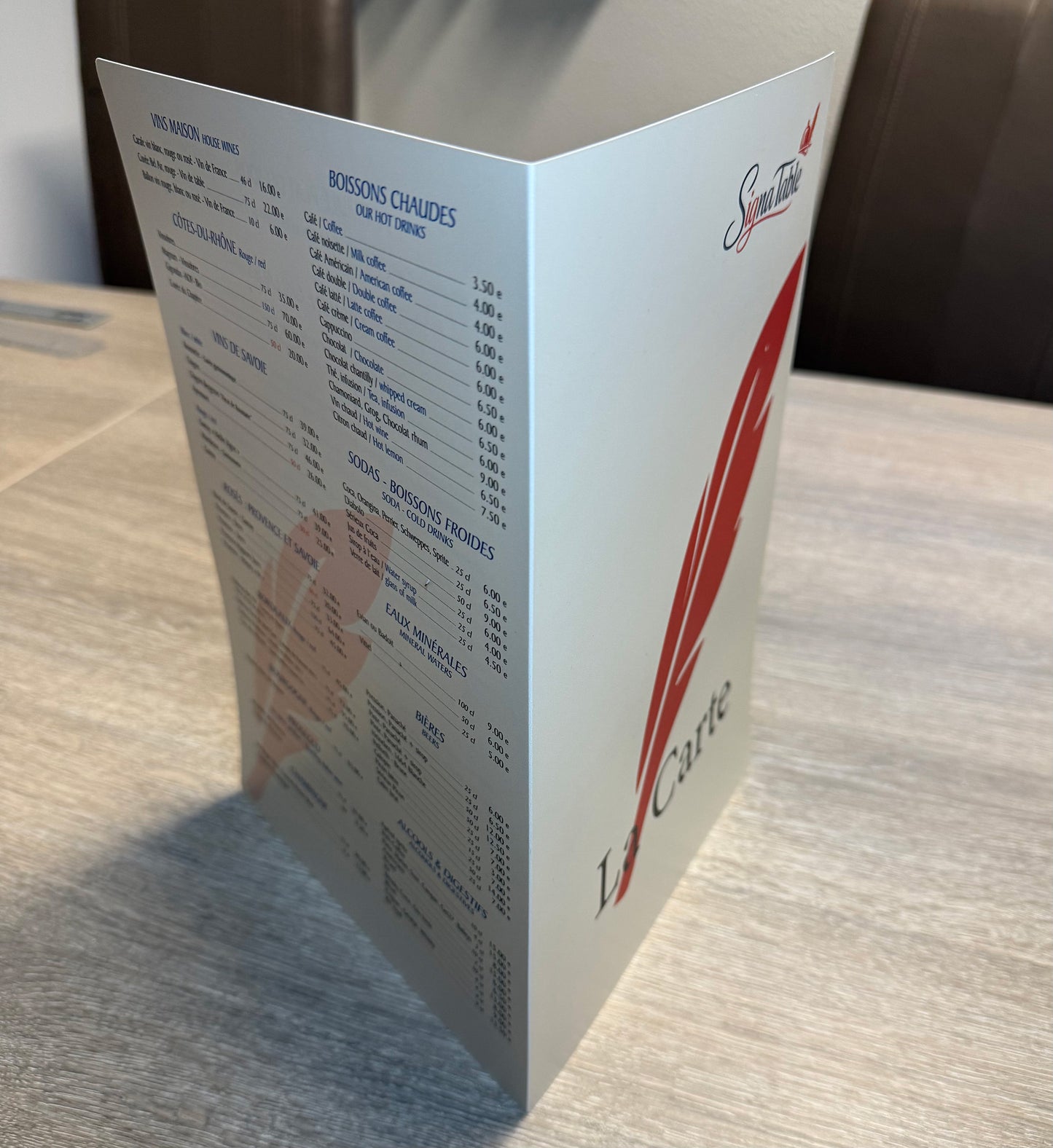 Menu lavable A3 ouvert A4 plié – Usage professionnel